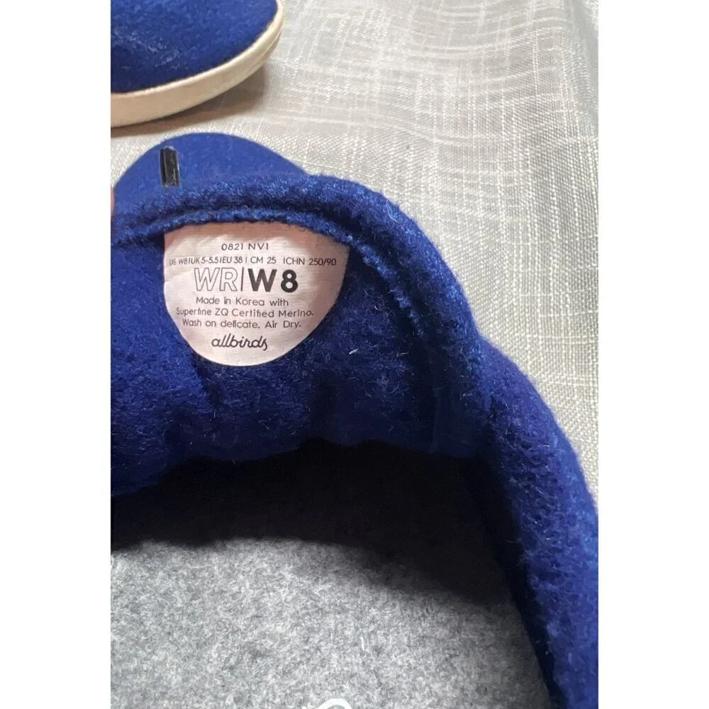 Allbirds Womens Sams Club Blue Wool Runners Size 8 Lace Up